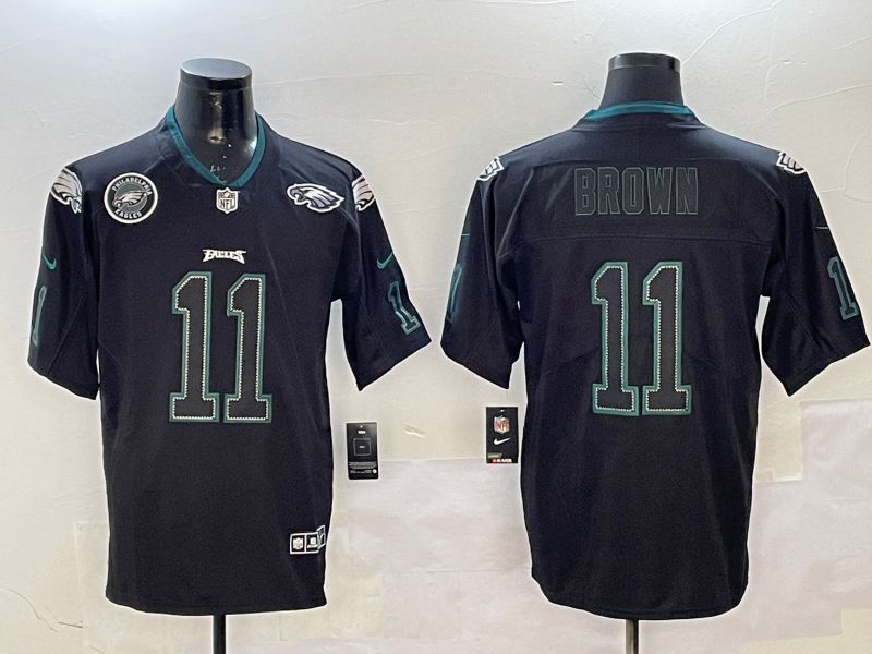 Men Philadelphia Eagles #11 Brown Black Classic 2025 Nike Limited NFL Jersey style 6->philadelphia eagles->NFL Jersey